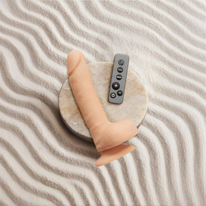 ROTATING & VIBRATING REALISTIC DILDO - L - VANILLA