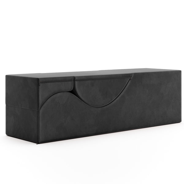 Aria Flip Chaise 18 Inch Wide - Convertible Sex Chair and Bed Bench, Black