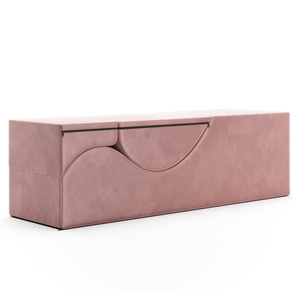Aria Flip Chaise 18 Inch Wide - Convertible Sex Chair and Bed Bench, Rose