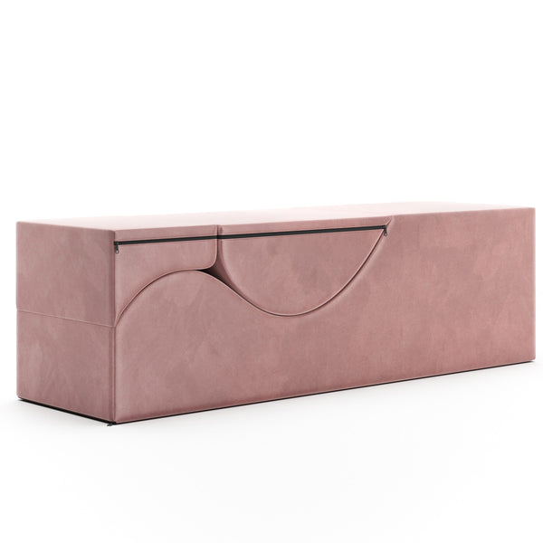 Aria Flip Chaise 18 Inch Wide - Convertible Sex Chair and Bed Bench, Rose