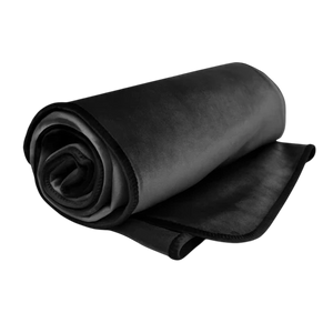 Fascinator Lush Throw  Black Microvelvet - King Size