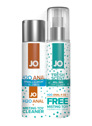 JO H2O Anal Original Lubricant 4oz + GWP JO Misting Toy Cleaner 4oz