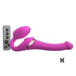 MULTI ORGASM BENDABLE STRAP-ON - M - FUCHSIA